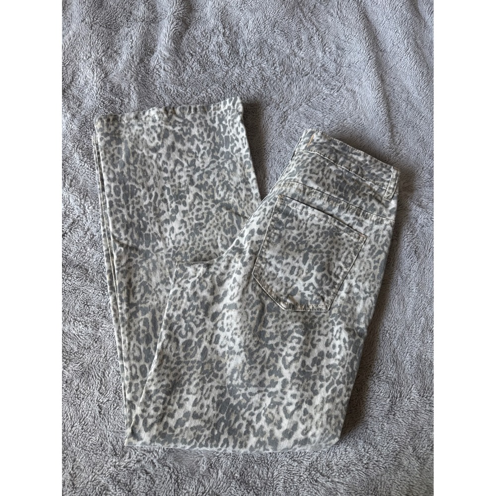 Disclosure Grey Leopard Print Straight Leg Jeans Womens Size 5/27 Animal Denim